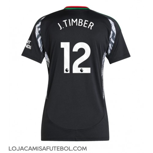 Camisa de Futebol Arsenal Jurrien Timber #12 Equipamento Secundário Mulheres 2024-25 Manga Curta